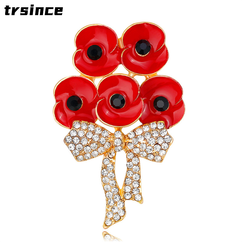 Women'S Accessories Uk - Брошь с маком из цинкового сплава,