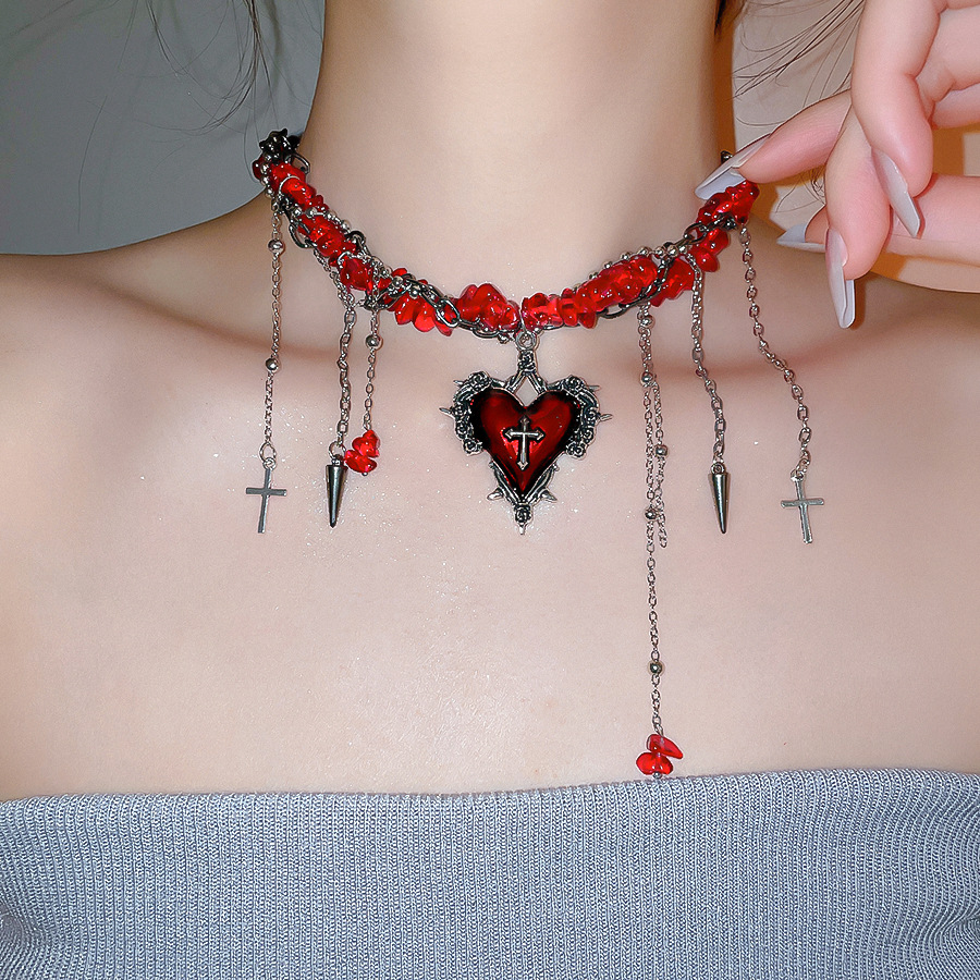 Гот Винтаж Y2K темно-красное с – обзор и цена Women'S Emo Accessories